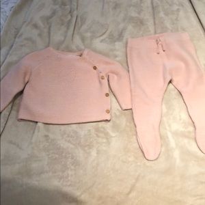 Light pink zara baby knitted set never worn